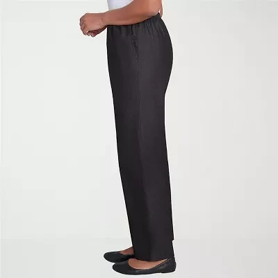 Alfred Dunner Classics Womens Straight Mid Rise Pull-On Pant