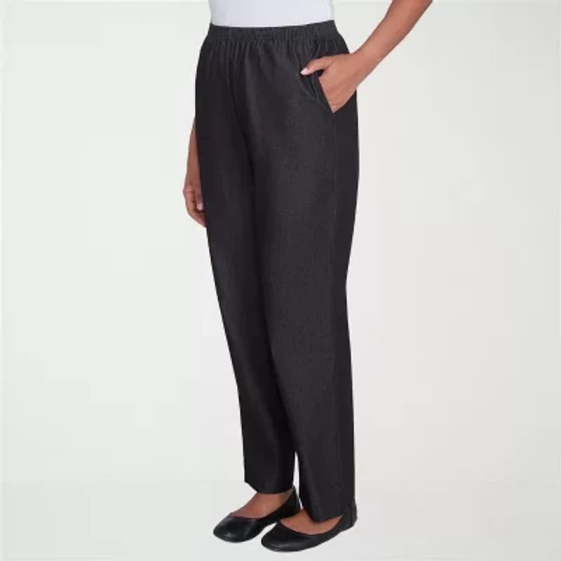 Alfred Dunner Classics Womens Straight Mid Rise Pull-On Pant