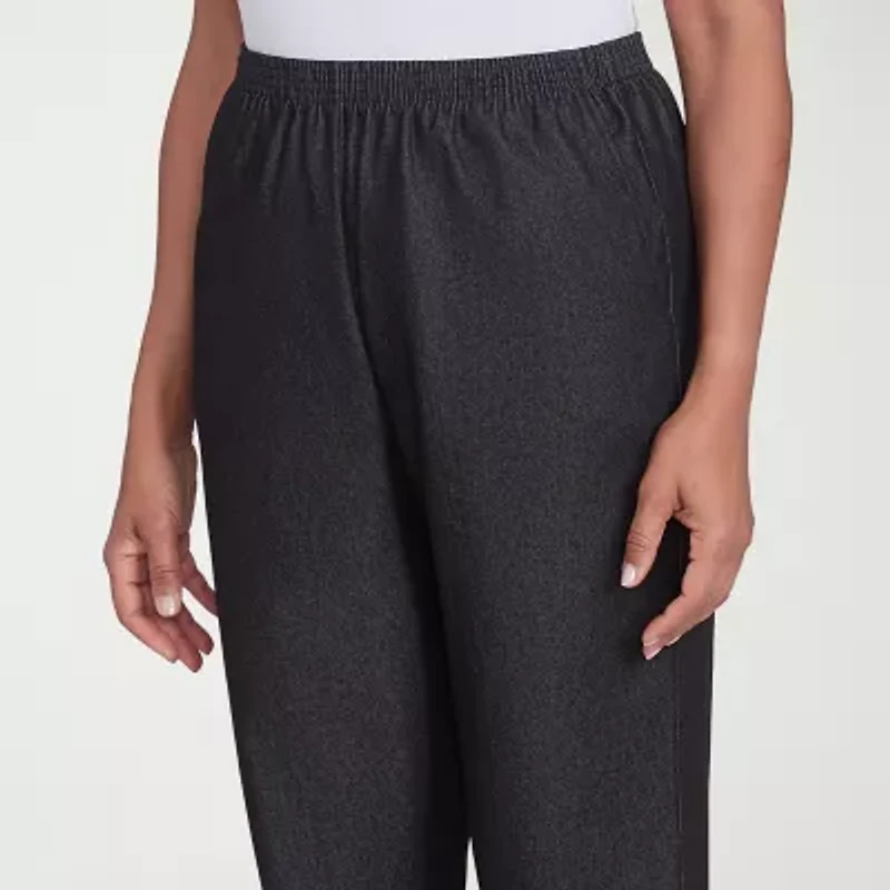 Alfred Dunner Classics Womens Straight Mid Rise Pull-On Pant