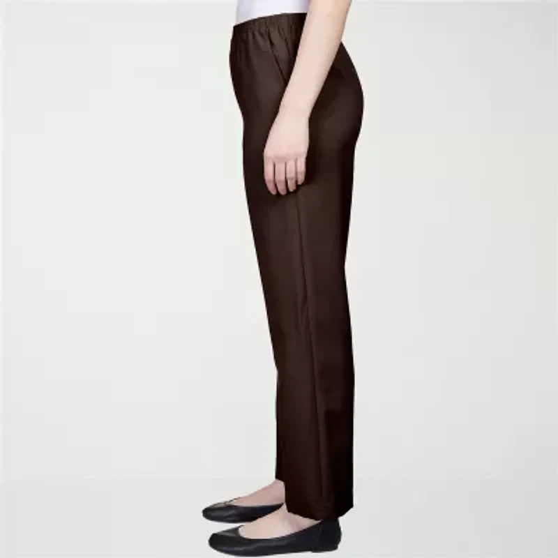 Alfred Dunner Classics Womens Straight Mid Rise Pull-On Pant