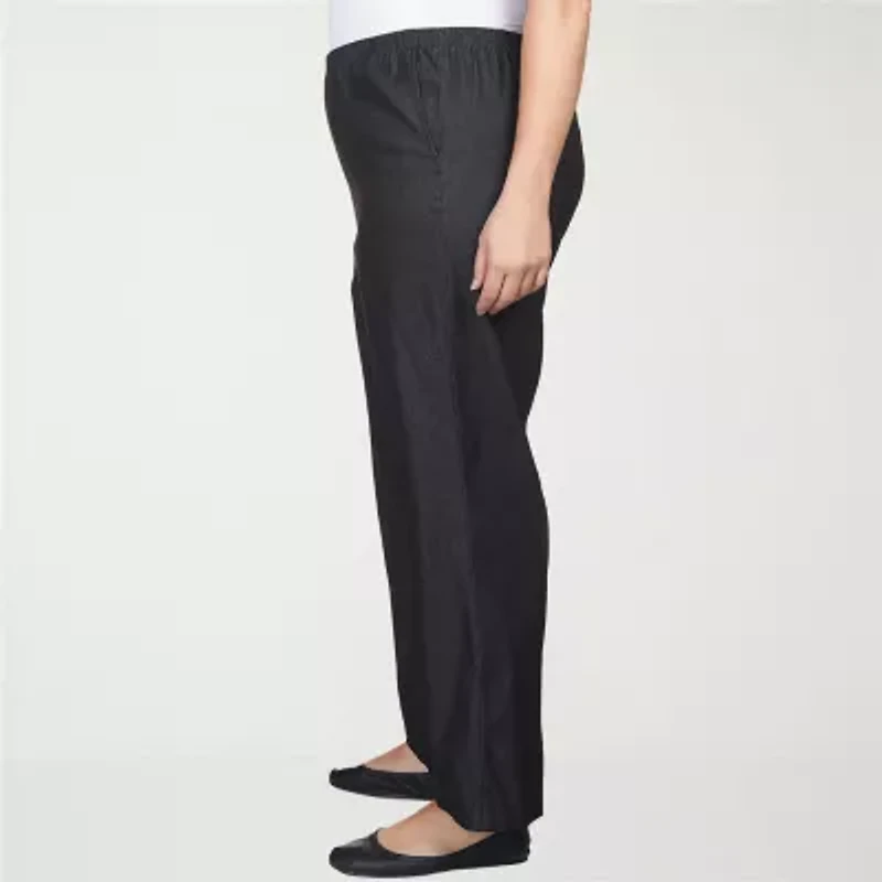 Alfred Dunner Classics Womens Plus Straight Pull-On Pants