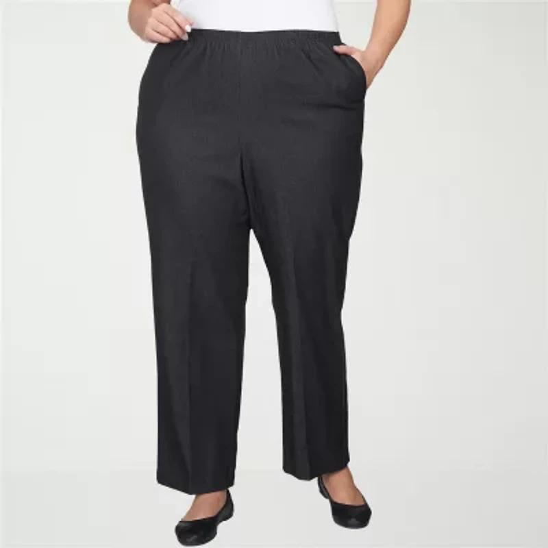 Alfred Dunner Classics Womens Plus Straight Pull-On Pants