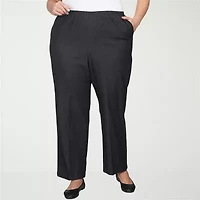 Alfred Dunner Classics Womens Plus Straight Pull-On Pants