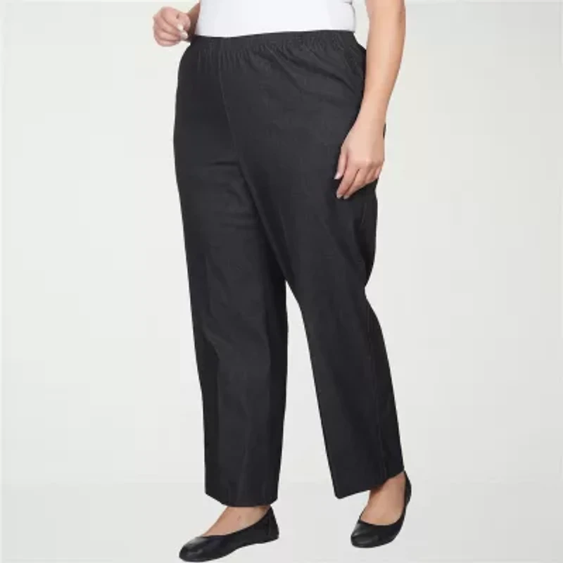 Alfred Dunner Classics Womens Plus Straight Pull-On Pants