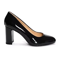 CL by Laundry Lofty Womens Round Closed Toe Block Heel Pumps