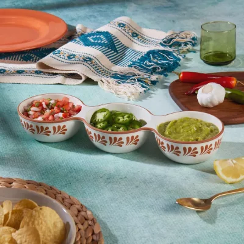 Jenny Martinez 3-Section Stoneware Serving Bowl