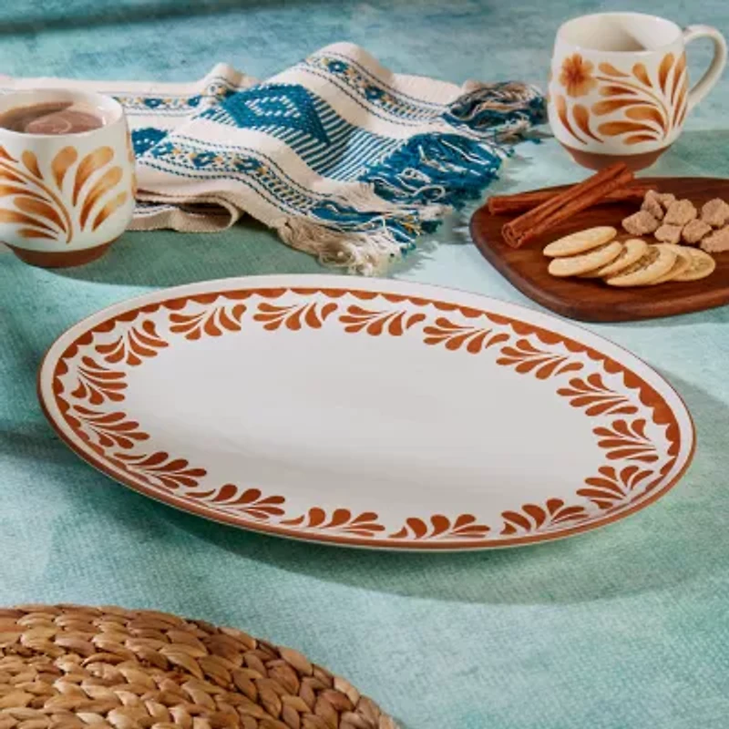 Jenny Martinez 16"X12" Oval Stoneware Serving Platter