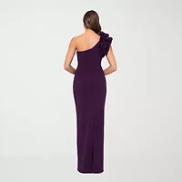 DJ Jaz One Shoulder Womens Applique Sleeveless Evening Gown
