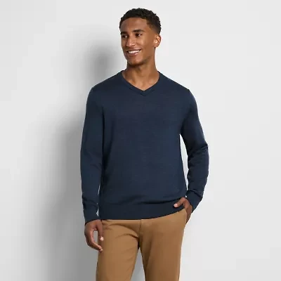 Van Heusen Essential Mens V Neck Long Sleeve Pullover Sweater