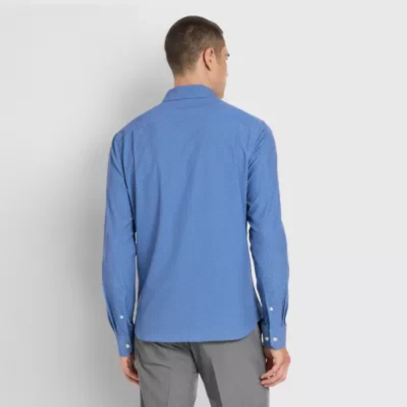 Van Heusen All Way Stretch Performance Mens Long Sleeve Slim Fit Button-Down Shirt