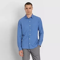 Van Heusen All Way Stretch Performance Mens Long Sleeve Slim Fit Button-Down Shirt