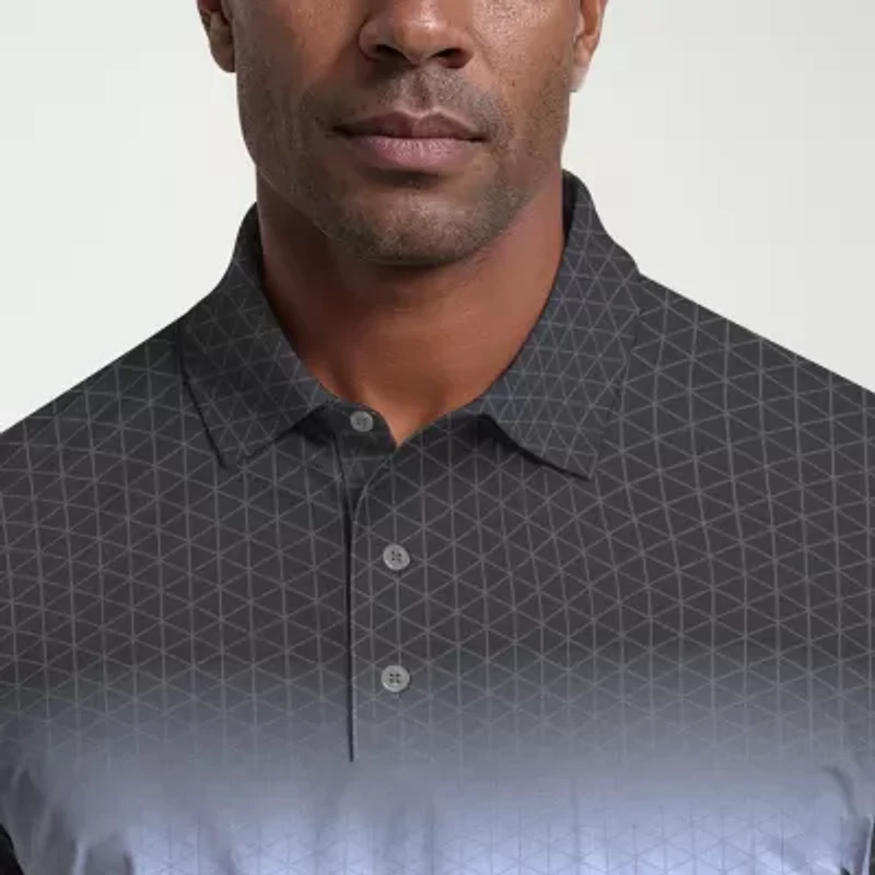 PGA TOUR Ombre Architecture Road Map Mens Regular Fit Short Sleeve Polo Shirt