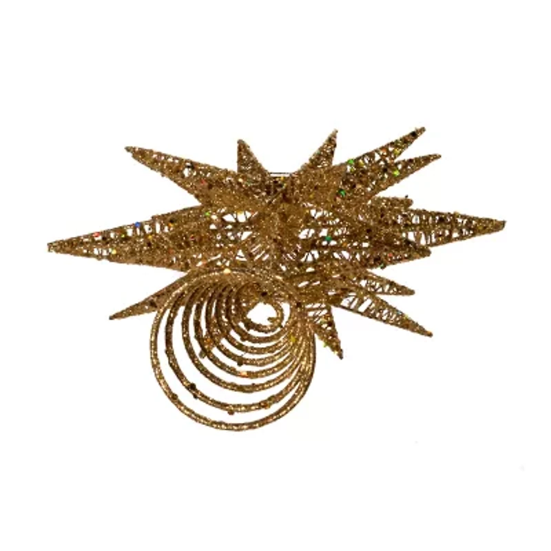 Kurt Adler 16.5-Inch Gold Glitter Wire 3d Star Treetop Topper