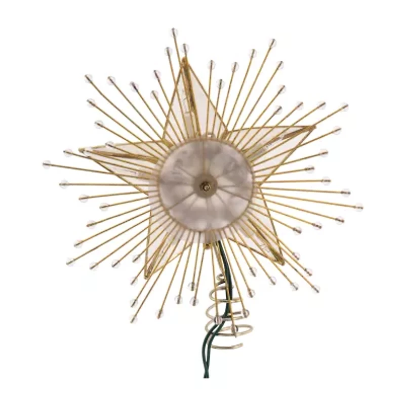Kurt Adler 10-Inch 5-Point Capiz Star Tree Topper With Rays And Beads