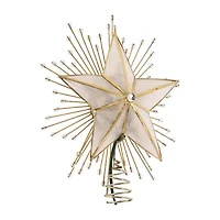 Kurt Adler 10-Inch 5-Point Capiz Star Tree Topper With Rays And Beads