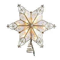 Kurt Adler 10-Light 6-Point Capiz Star Treetop Christmas Tree Topper