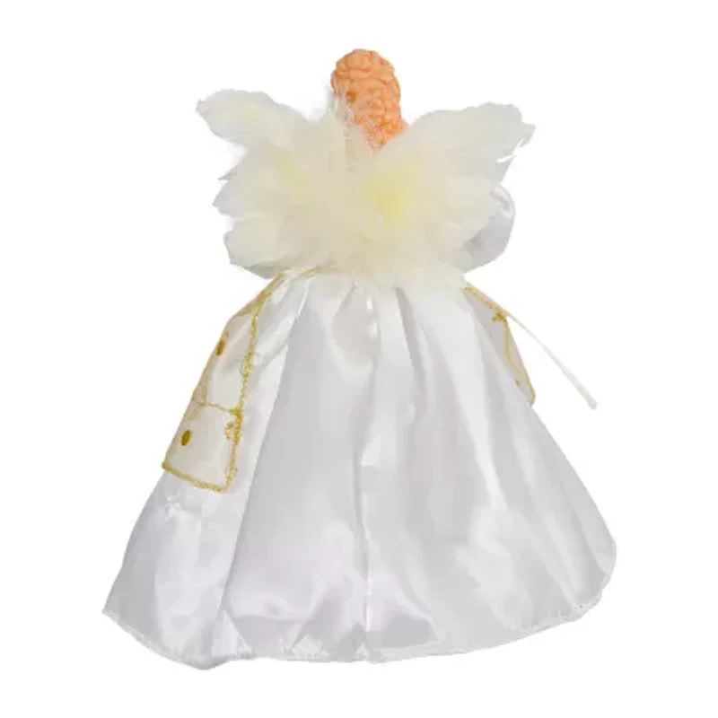 Kurt Adler 10-Light 9-Inch Ivory And Gold Angel Tree Topper