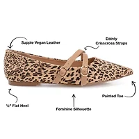 Journee Collection Patricia-Wd Womens Pointed Closed Toe Ballet Flats-Wide Width