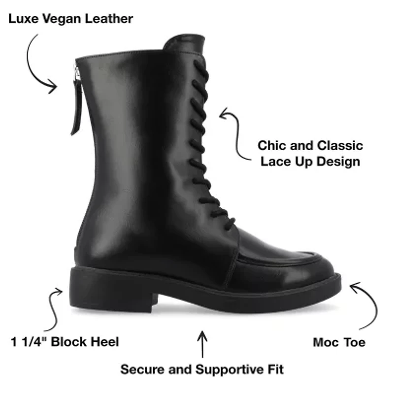 Journee Collection Womens Nikks Block Heel Lace Up Boots