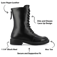 Journee Collection Womens Nikks Block Heel Lace Up Boots