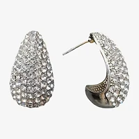 Bijoux Bar Silver Tone Womens Crystal Drop Earrings