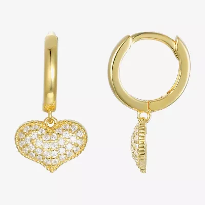 Girls / CT. Lab Created Cubic Zirconia 14K Gold Over Silver Drop Earrings