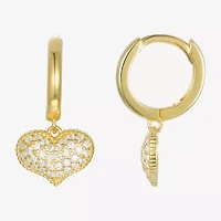 Girls / CT. Lab Created Cubic Zirconia 14K Gold Over Silver Drop Earrings