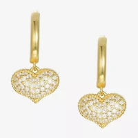 Girls / CT. Lab Created Cubic Zirconia 14K Gold Over Silver Drop Earrings