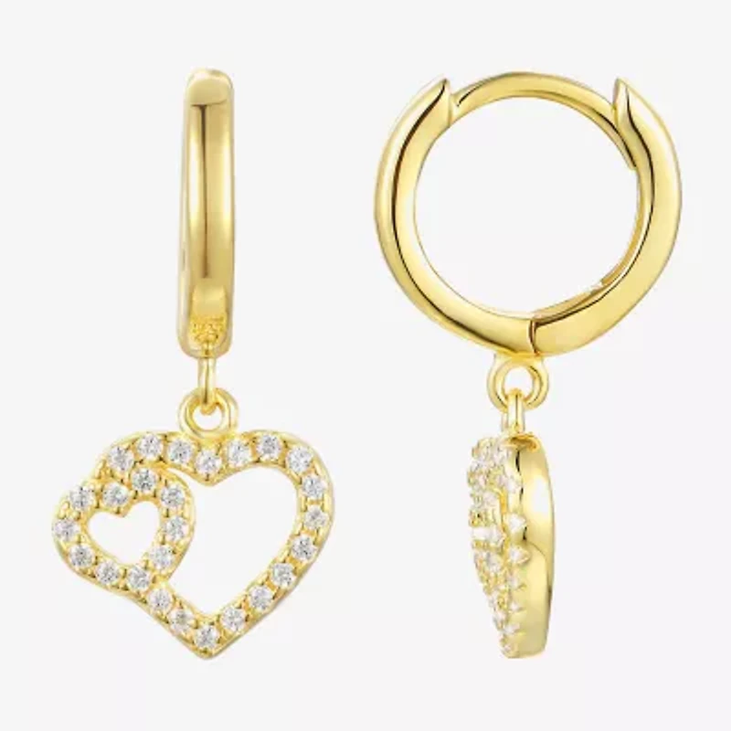 Girls 3/8 CT. Lab Created Cubic Zirconia 14K Gold Over Silver Drop Earrings