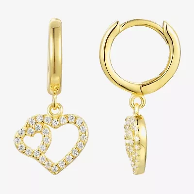 Girls 3/8 CT. Lab Created Cubic Zirconia 14K Gold Over Silver Drop Earrings