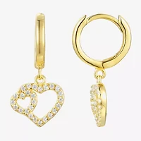 Girls 3/8 CT. Lab Created Cubic Zirconia 14K Gold Over Silver Drop Earrings