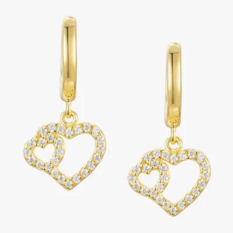 Girls 3/8 CT. Lab Created Cubic Zirconia 14K Gold Over Silver Drop Earrings