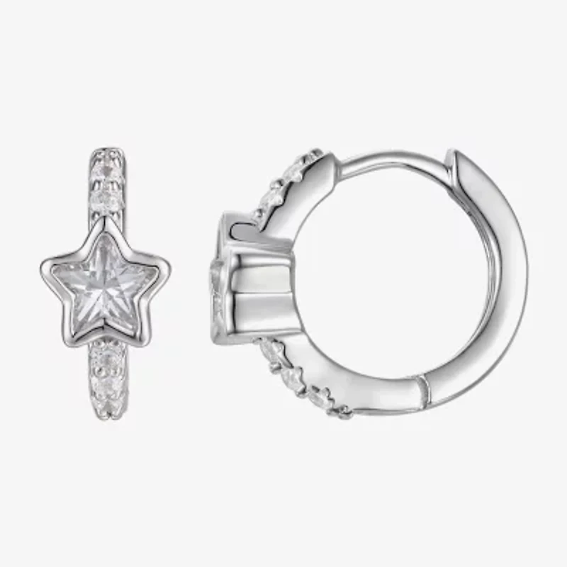 Girls 7/8 CT. Lab Created Cubic Zirconia Sterling Silver 13mm Hoop Earrings