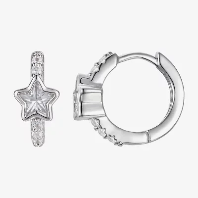 Girls 7/8 CT. Lab Created Cubic Zirconia Sterling Silver 13mm Hoop Earrings