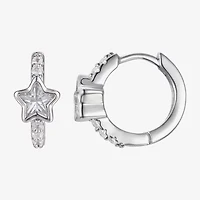 Girls 7/8 CT. Lab Created Cubic Zirconia Sterling Silver 13mm Hoop Earrings