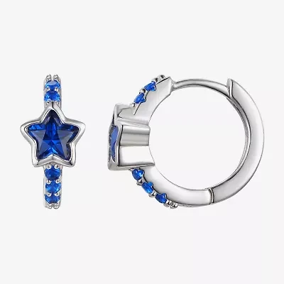 Girls 7/8 CT. Lab Created Cubic Zirconia Sterling Silver 13mm Hoop Earrings