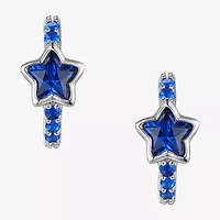Girls 7/8 CT. Lab Created Cubic Zirconia Sterling Silver 13mm Hoop Earrings
