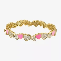 Girls 1/4 CT. Lab Created Cubic Zirconia 14K Gold Over Brass Bangle Bracelet