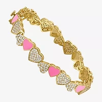 Girls 1/4 CT. Lab Created Cubic Zirconia 14K Gold Over Brass Bangle Bracelet