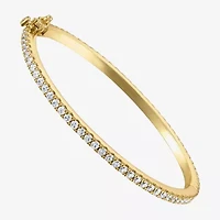 Girls 3 1/4 CT. Lab Created Cubic Zirconia 14K Gold Over Brass Bangle Bracelet