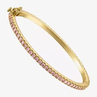 Girls 3 1/4 CT. Lab Created Pink Cubic Zirconia 14K Gold Over Brass Bangle Bracelet