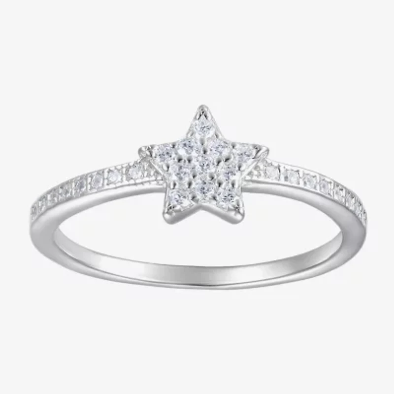 Girls 1/3 CT. Lab Created Cubic Zirconia Sterling Silver Cocktail Ring