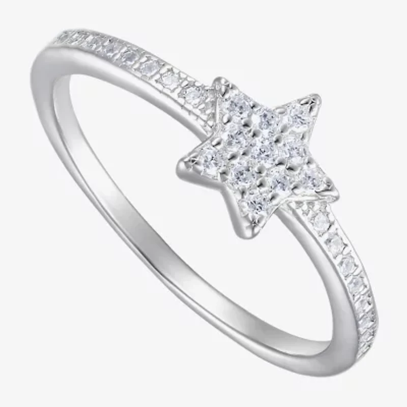 Girls 1/3 CT. Lab Created Cubic Zirconia Sterling Silver Cocktail Ring