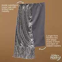 Jamey Perry x JCPenney Womens Adaptive Sequin Fringe Seated Rise Midi Skirt