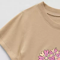 Thereabouts Little & Big Kid Girls Sensory Friendly Round Neck Short Sleeve Adaptive Regular Fit Graphic T-Shirt