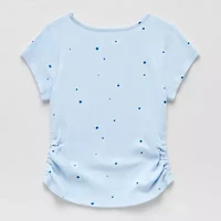 Thereabouts Rib Little & Big Kid Girls Round Neck Short Sleeve T-Shirt