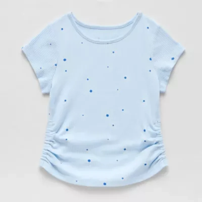 Thereabouts Rib Little & Big Kid Girls Round Neck Short Sleeve T-Shirt