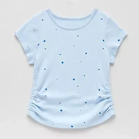 Thereabouts Rib Little & Big Kid Girls Round Neck Short Sleeve T-Shirt