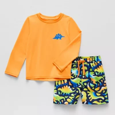 Okie Dokie Dino Toddler & Little Boys 2-pc. Rash Guard Set