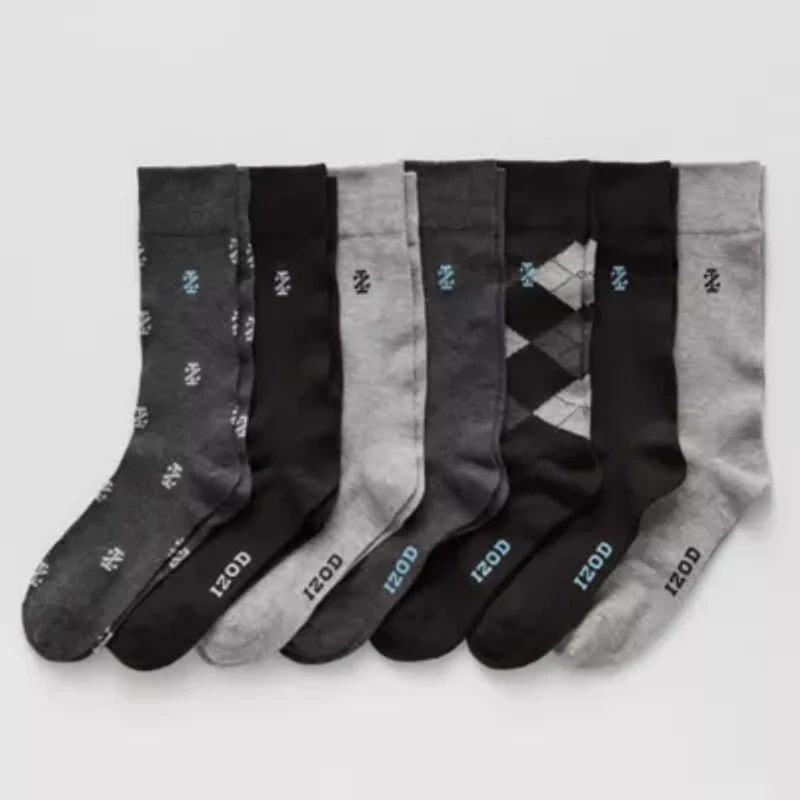 IZOD Dress Mens 7 Pair Crew Socks